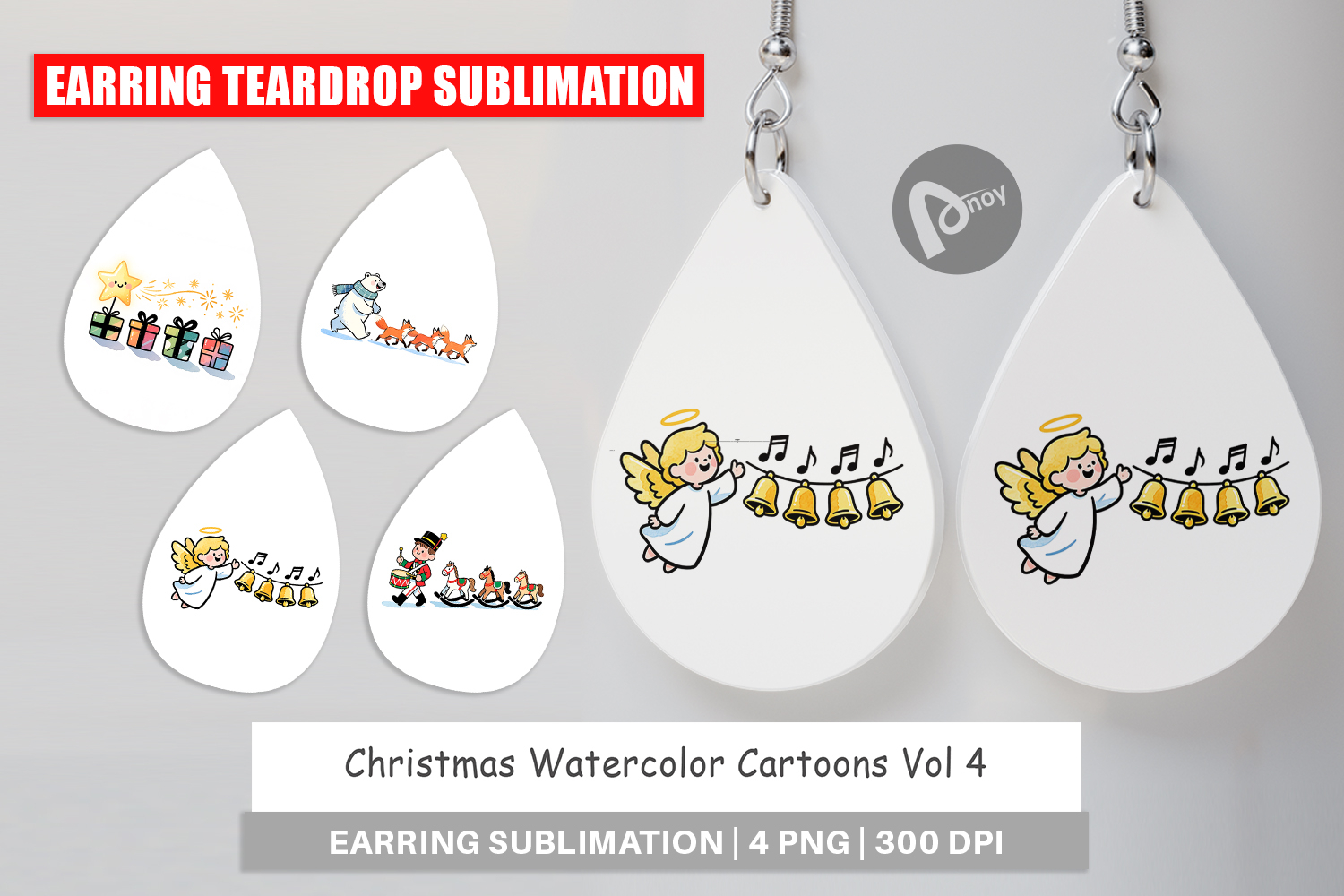 Christmas Cartoons 2 Earring product image 1
