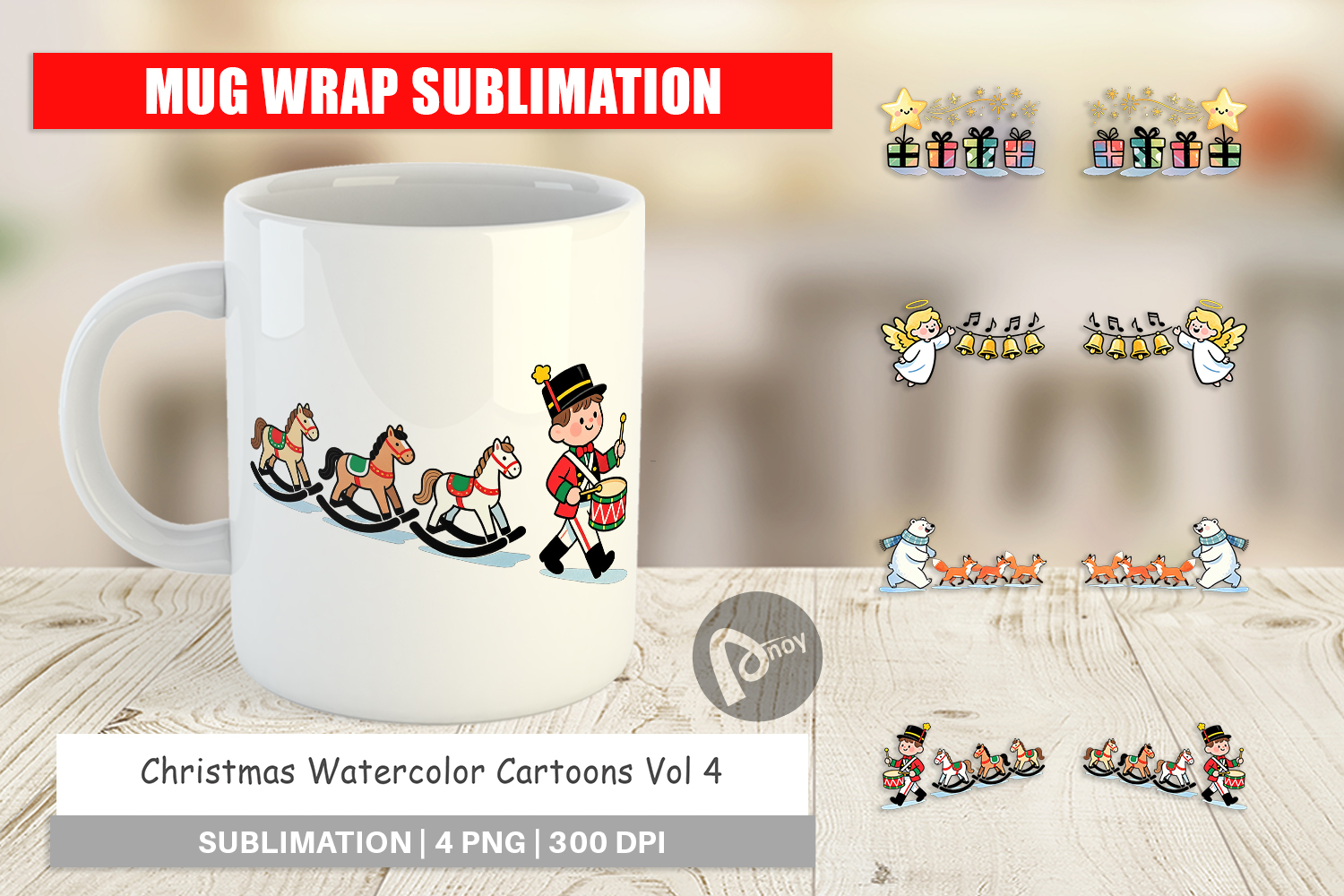 Christmas Cartoons 2 Mug Wrap product image 1