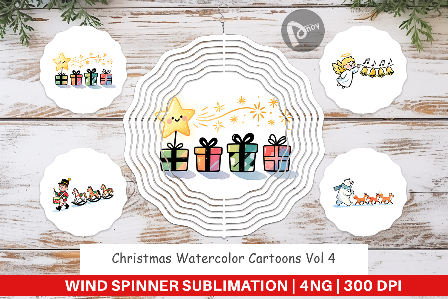 Christmas Cartoons 2 Wind Spinner product image 1