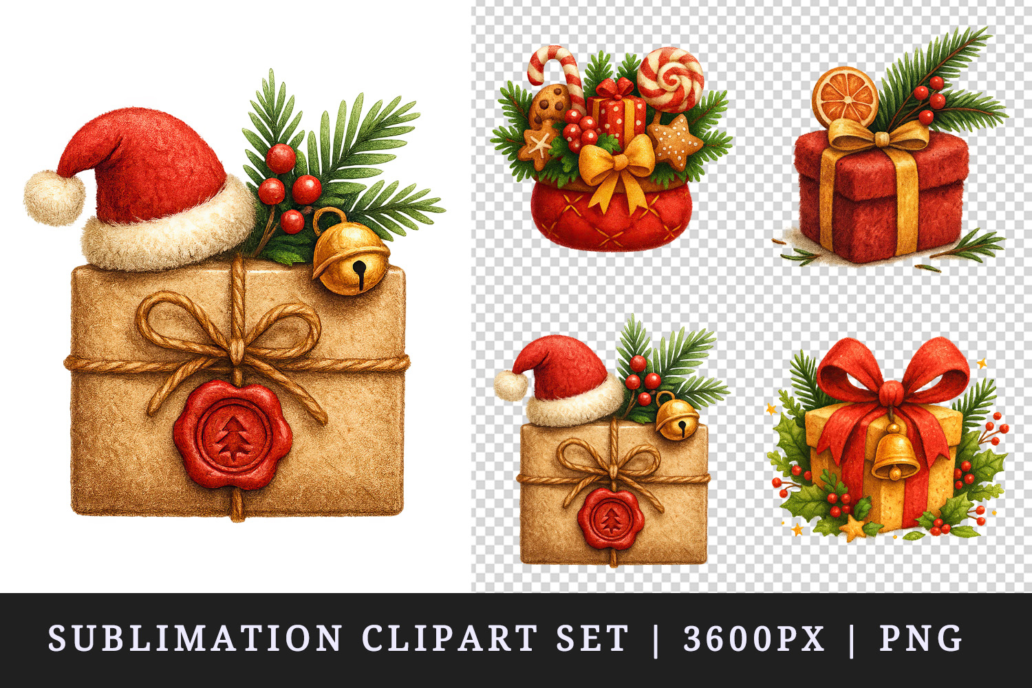 Christmas clipart printable sublimation design png product image 1