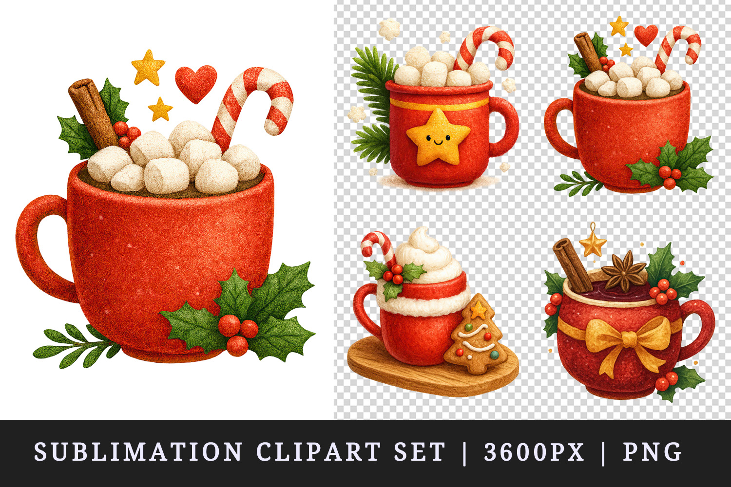 Christmas clipart printable sublimation design png product image 1