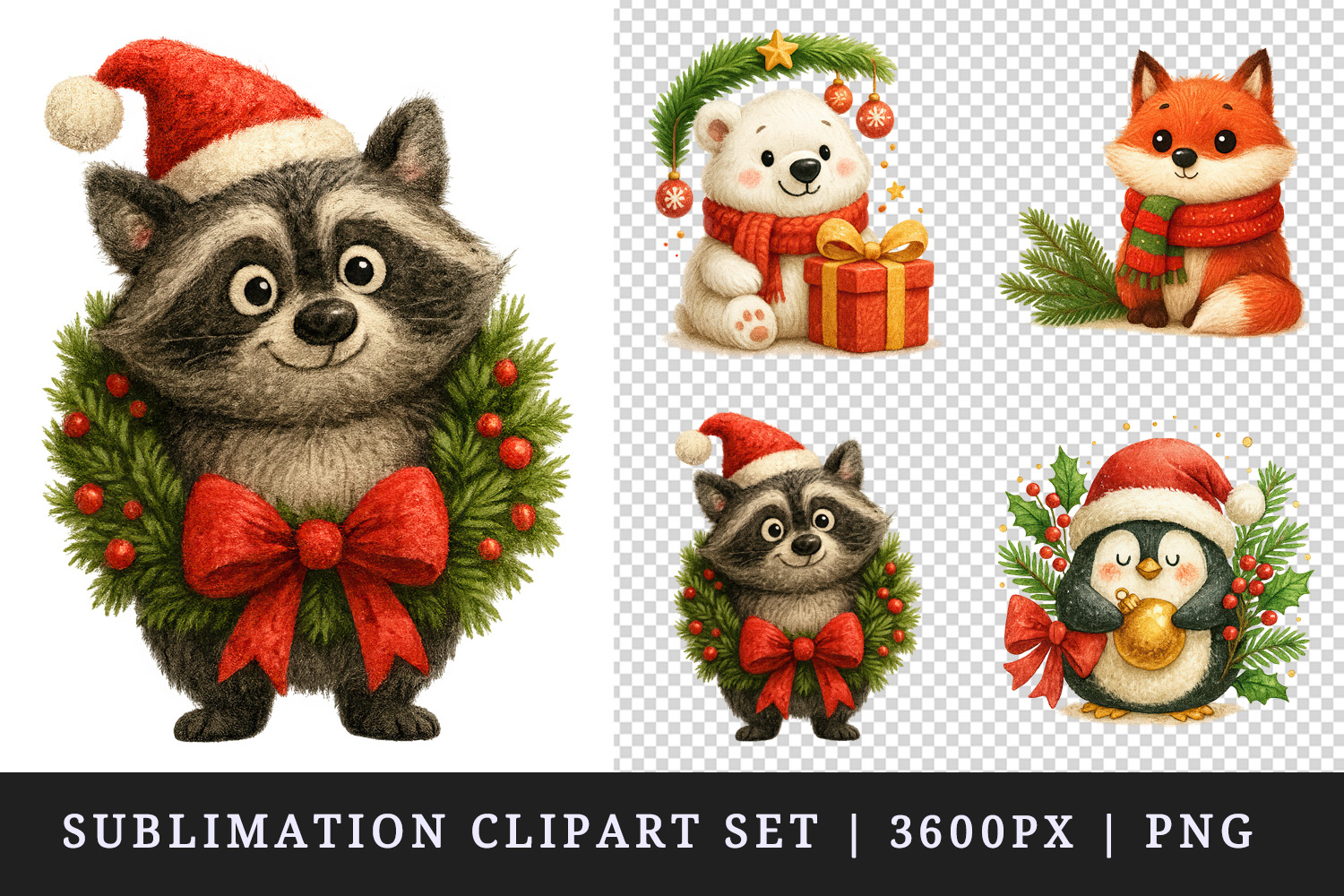 Christmas clipart printable sublimation design png product image 1