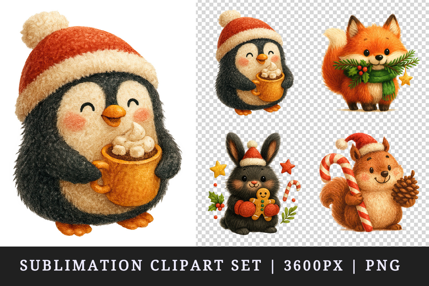 Christmas clipart printable sublimation design png product image 1
