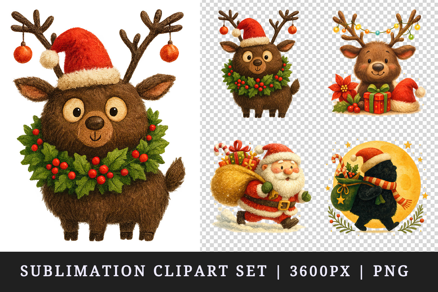 Christmas clipart printable sublimation design png product image 1