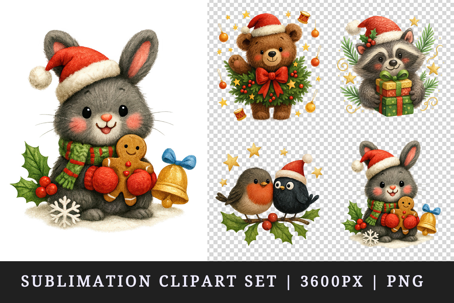 Christmas clipart printable sublimation design png product image 1
