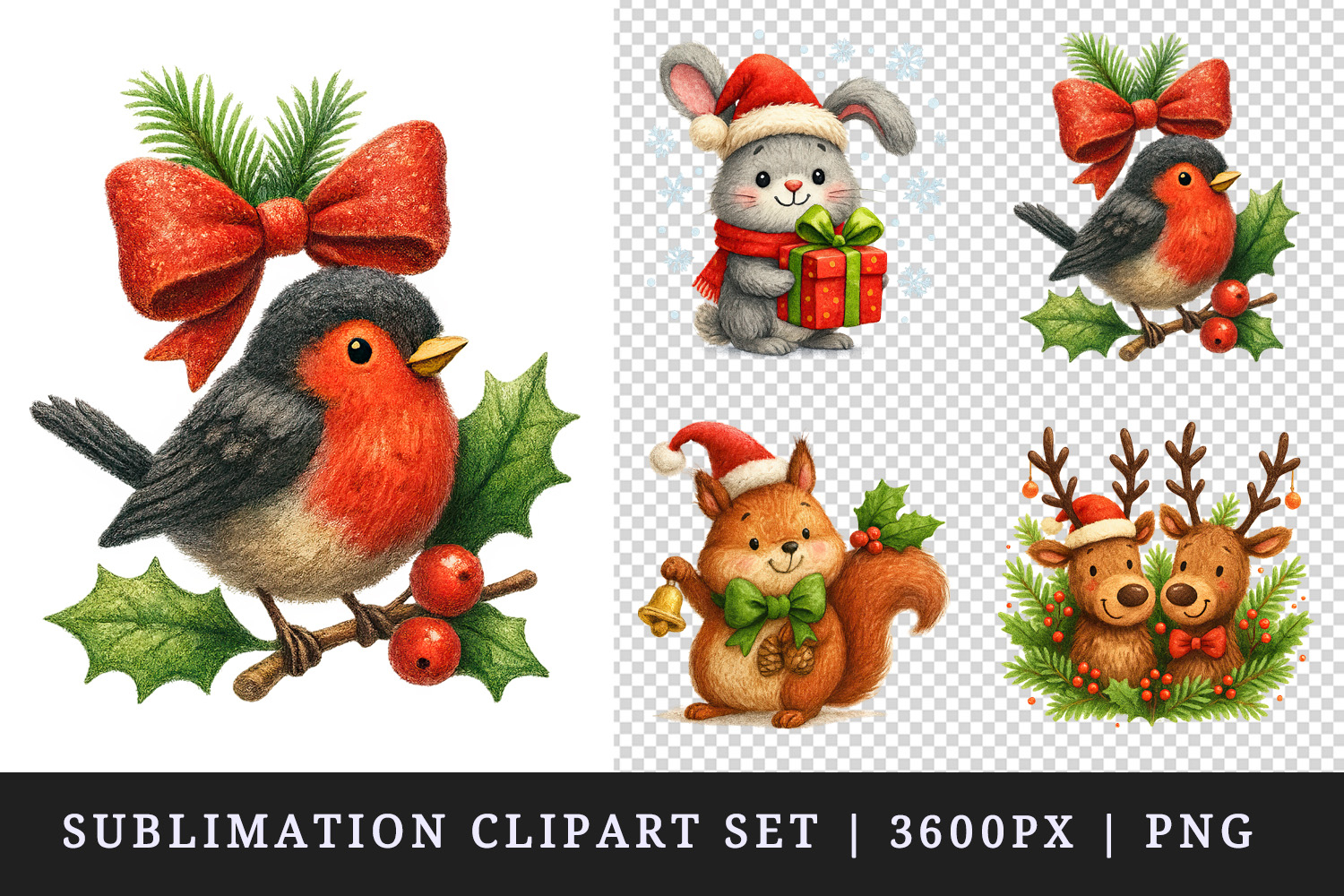 Christmas clipart printable sublimation design png product image 1