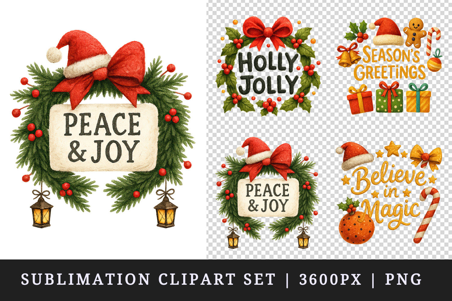 Christmas clipart printable sublimation design png product image 1