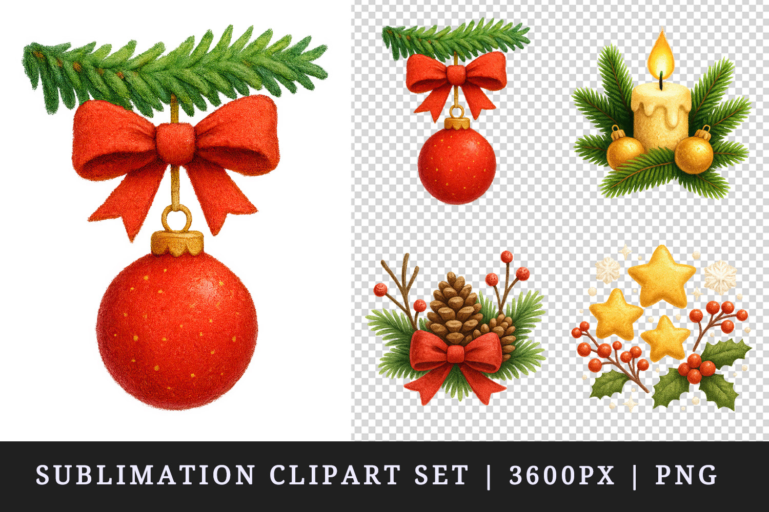 Christmas clipart printable sublimation design png product image 1