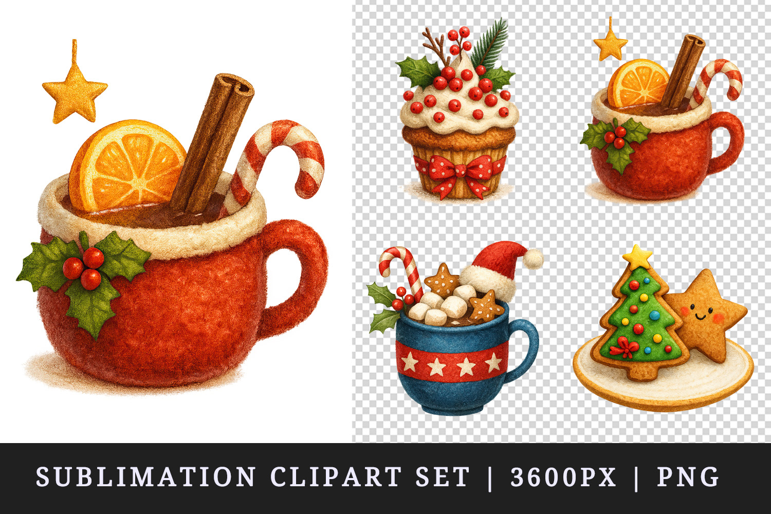Christmas clipart printable sublimation design png product image 1
