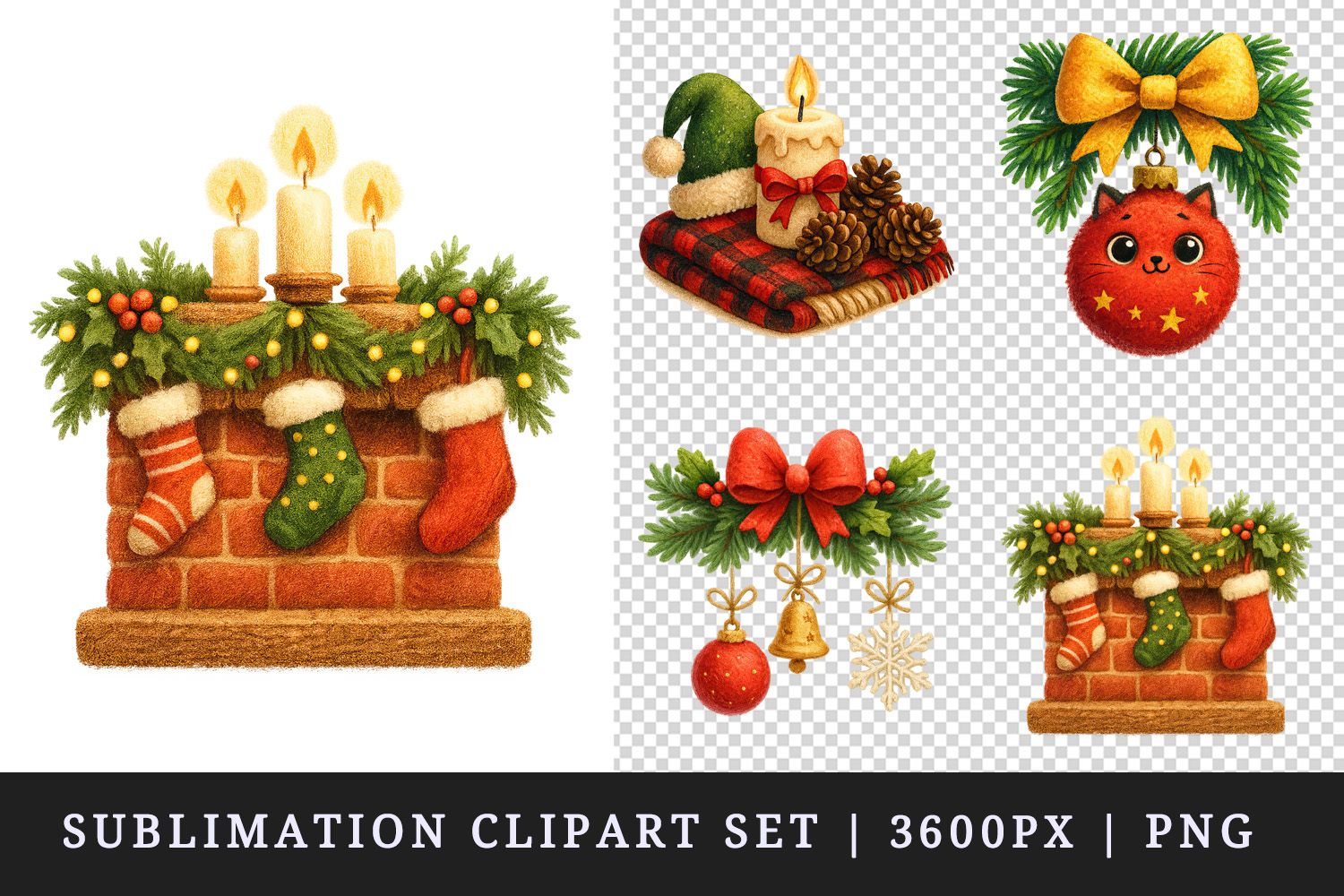 Christmas clipart printable sublimation design png product image 1