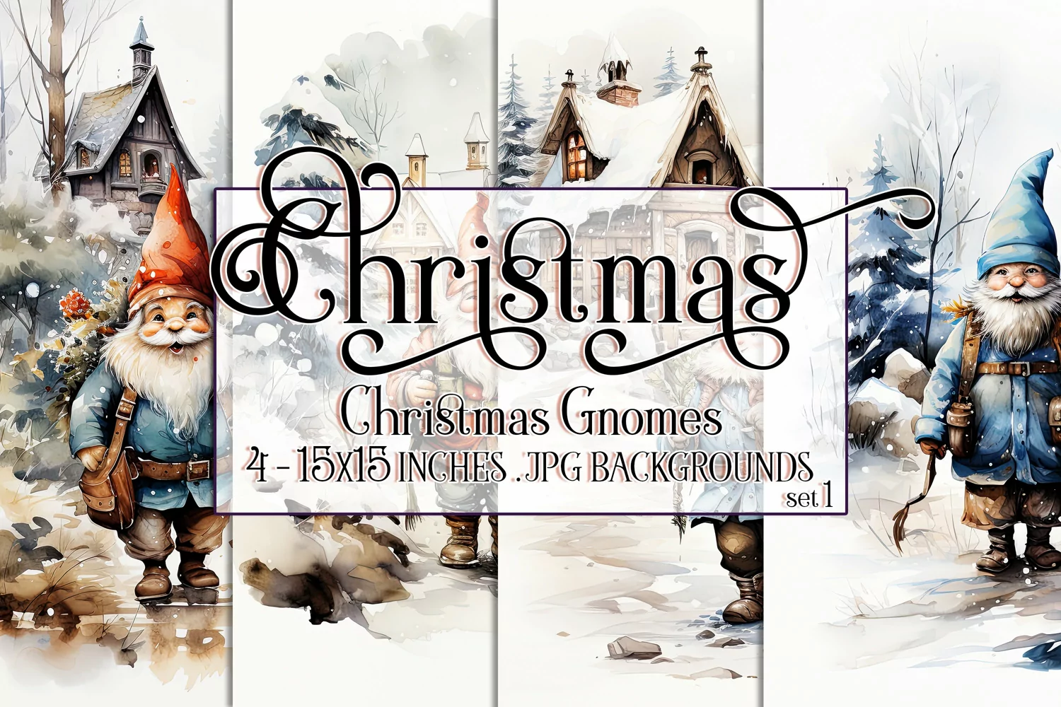 Christmas Backgrounds, 15x15 Christmas Gnomes Backgrounds product image 1