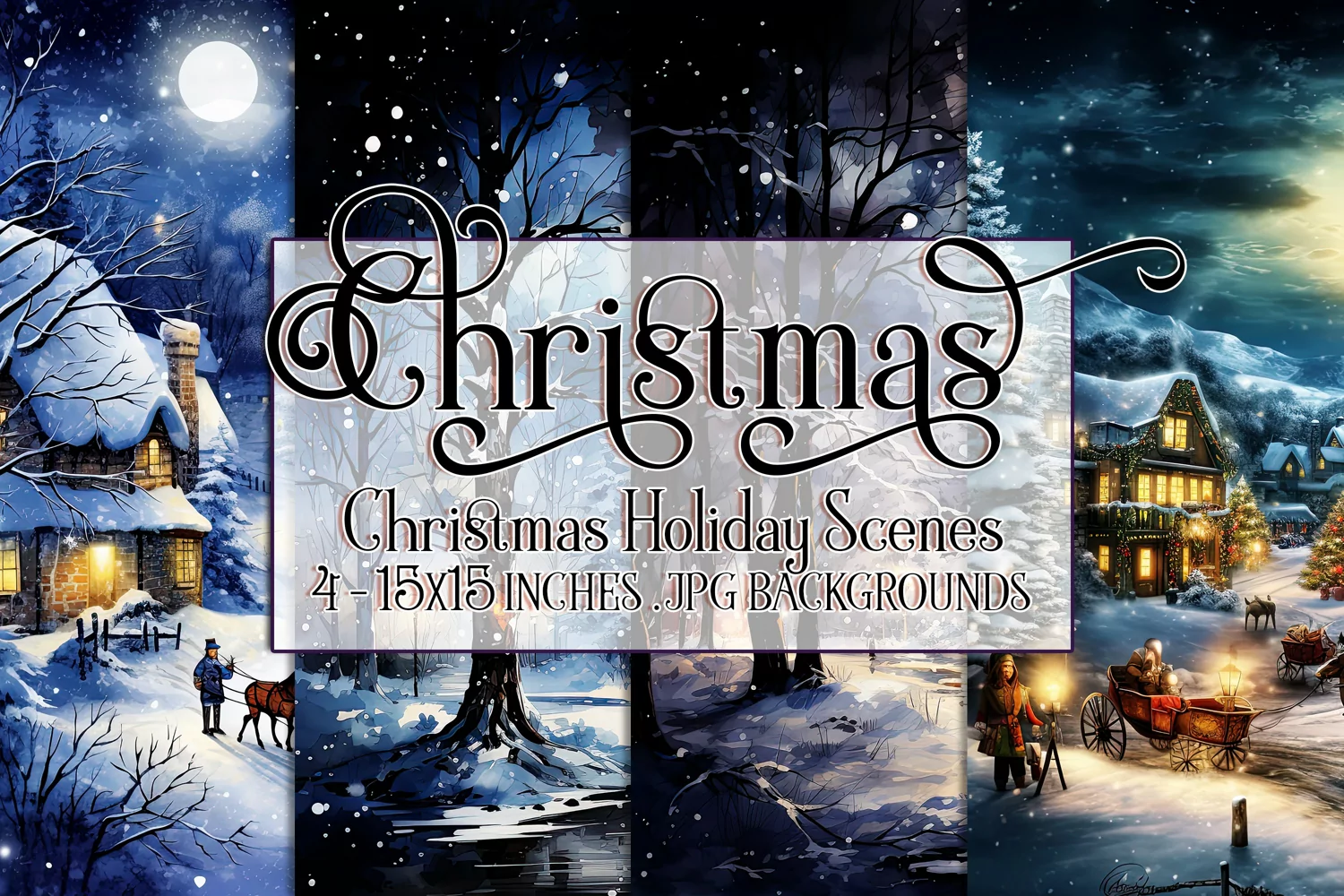 Christmas Backgrounds, 15x15 Christmas Holiday Scenes product image 1