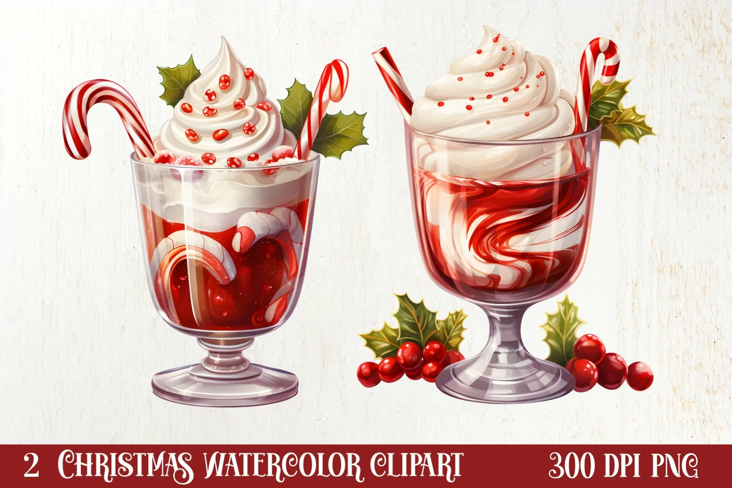 Christmas Wine Cup Sublimation Clipart product image 1