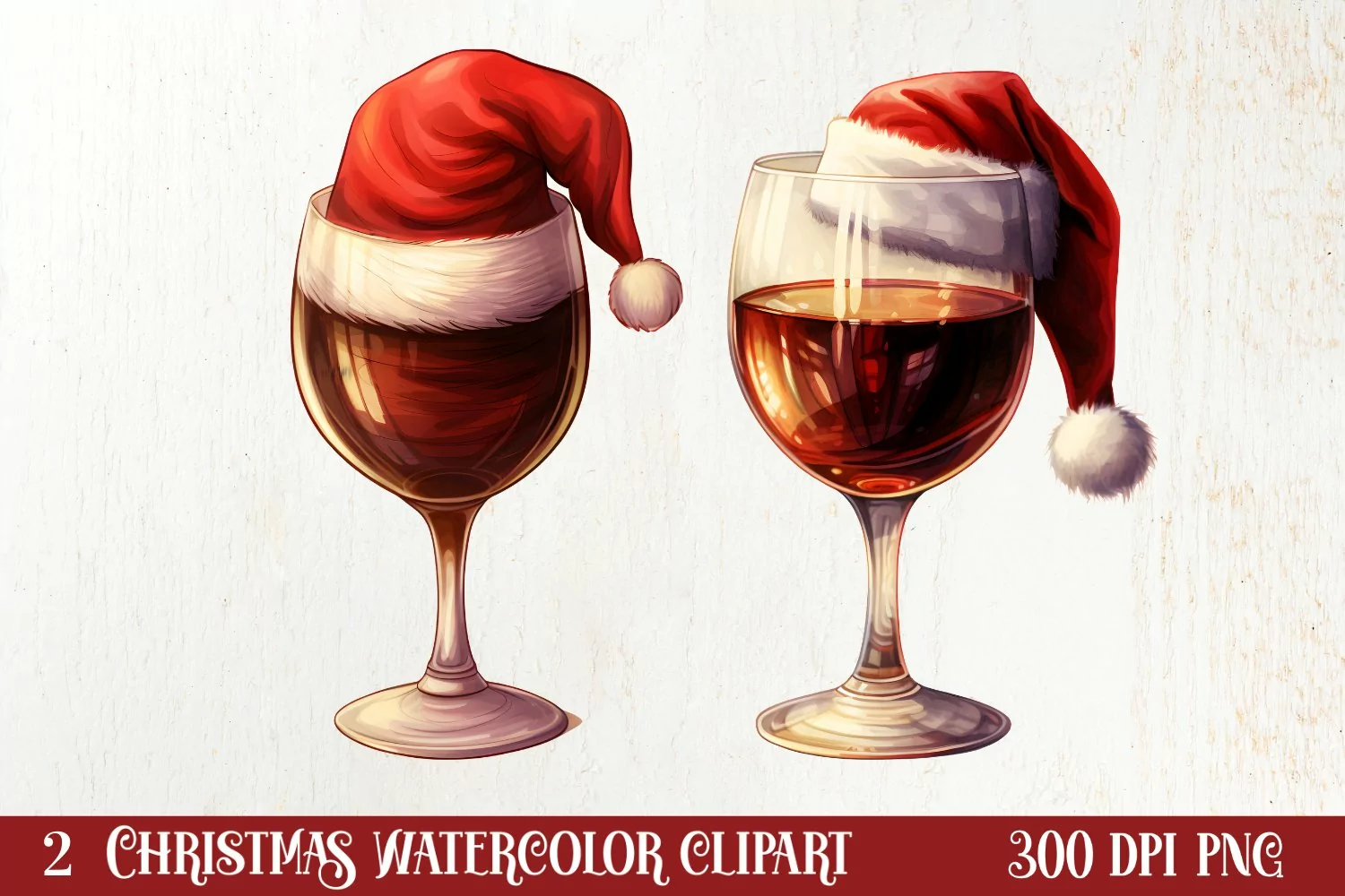Christmas Wine Cup Sublimation Clipart product image 1