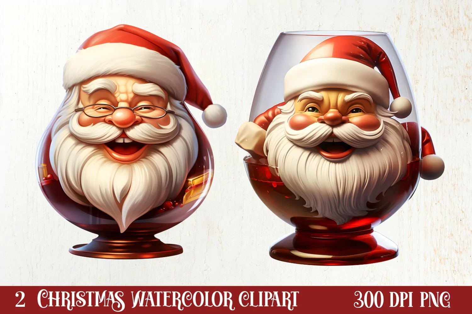 Christmas Wine Cup Sublimation Clipart product image 1