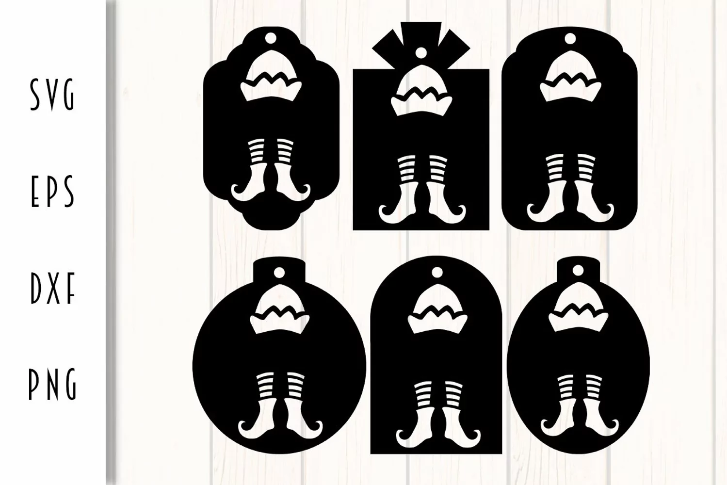 Christmas Gift Tags SVG - Elf Feet and Hat product image 1