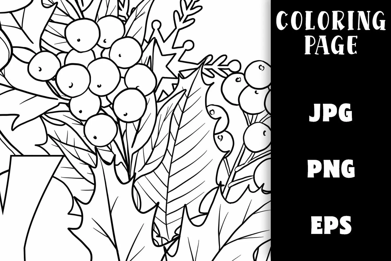 Christmas Wreath Coloring - Joy to the World product image 1