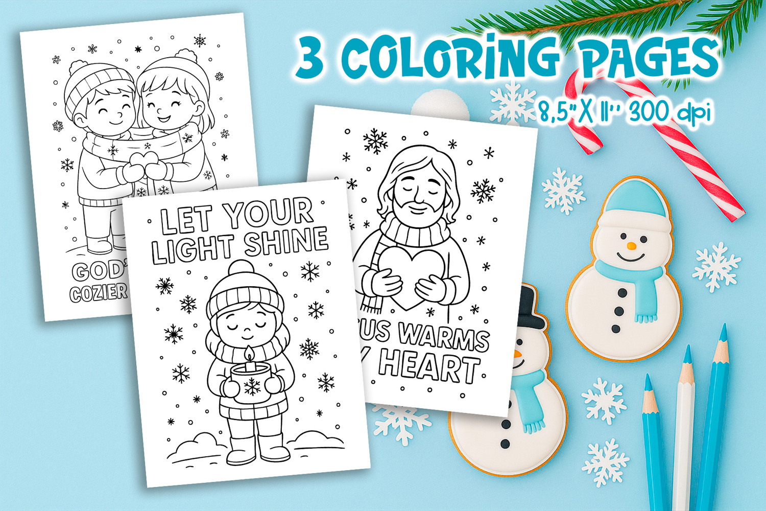 Winter Christian Coloring Pages | Kids Bible Printable product image 1