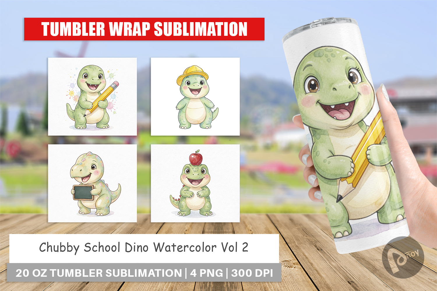 Chubby School Dino Tumbler product image 1