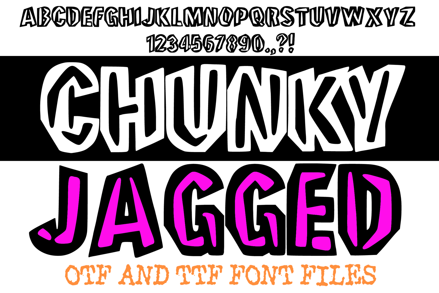 Chunky Jagged Lettering ABC Riot Punk Font Typeface Alphabet OTF
