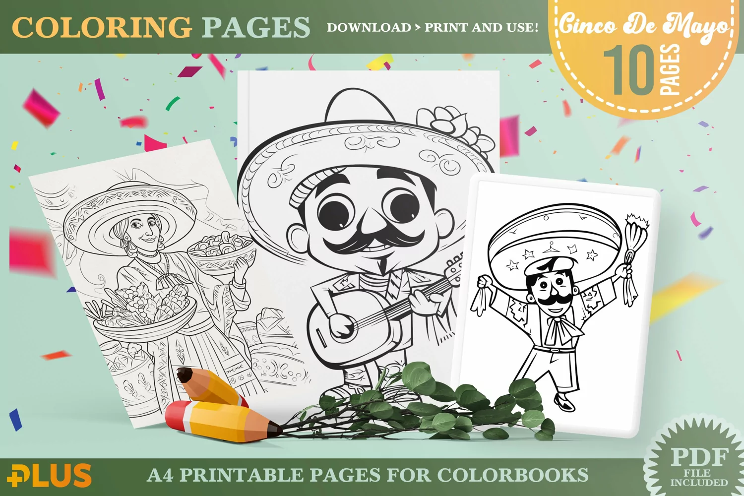 Cinco De Mayo Coloring Pages - Mexican Culture Coloring Book product image 1