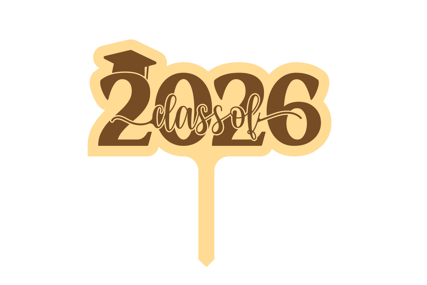 Graduation Class of 2026 Cake Topper SVG Laser Cut File product image 1