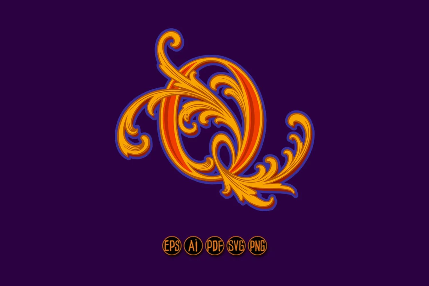 Classic beauty vintage gold number 0 monogram letter logo product image 1