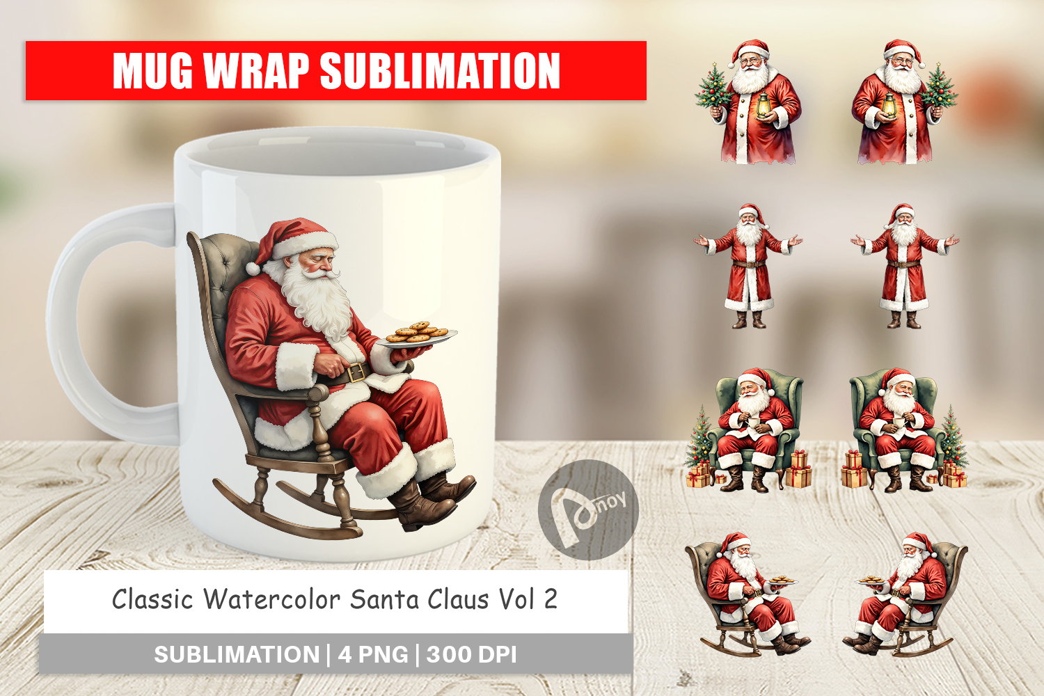 Mug Wrap Classic Santa Claus product image 1