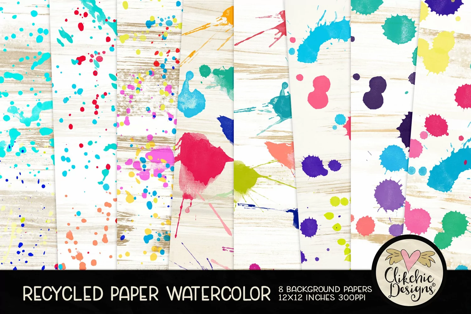 Watercolor Background Paper - Recycled Craft Paper Splatters product image 1
