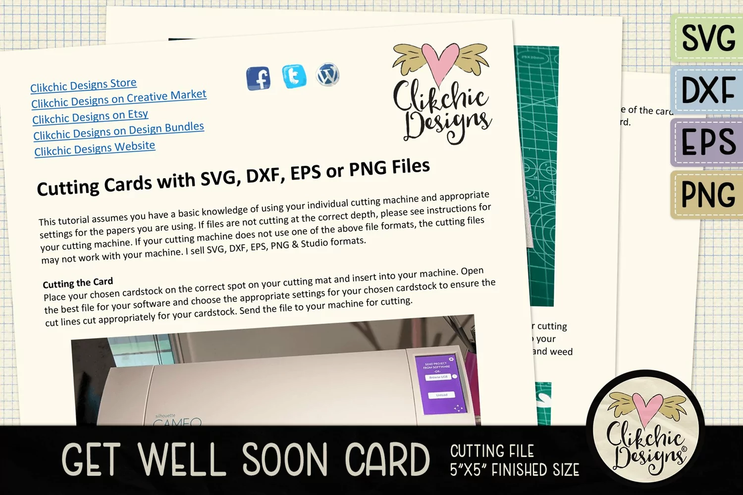 Get Well Soon Card SVG - Floral Bouquet Get Well Card SVG product image 1