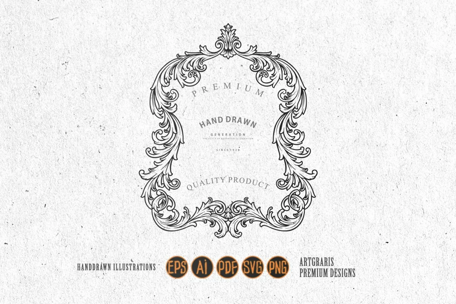 Clipart Badge vintage flourish frame classic elegant product image 1