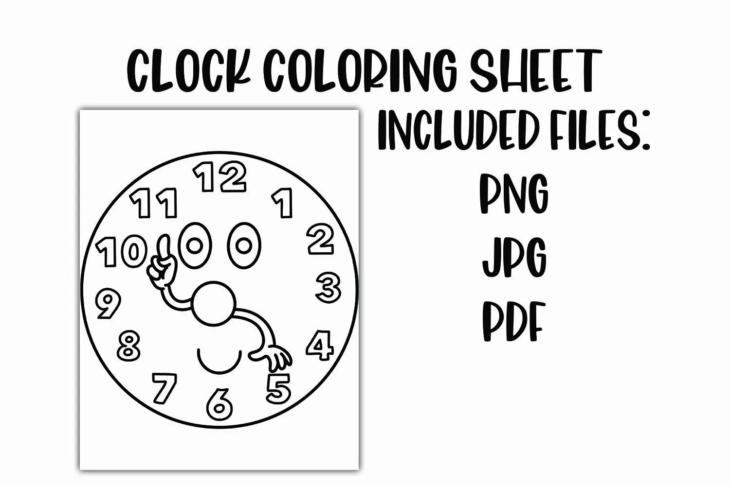 Clock Kids' Coloring Sheet product image 1