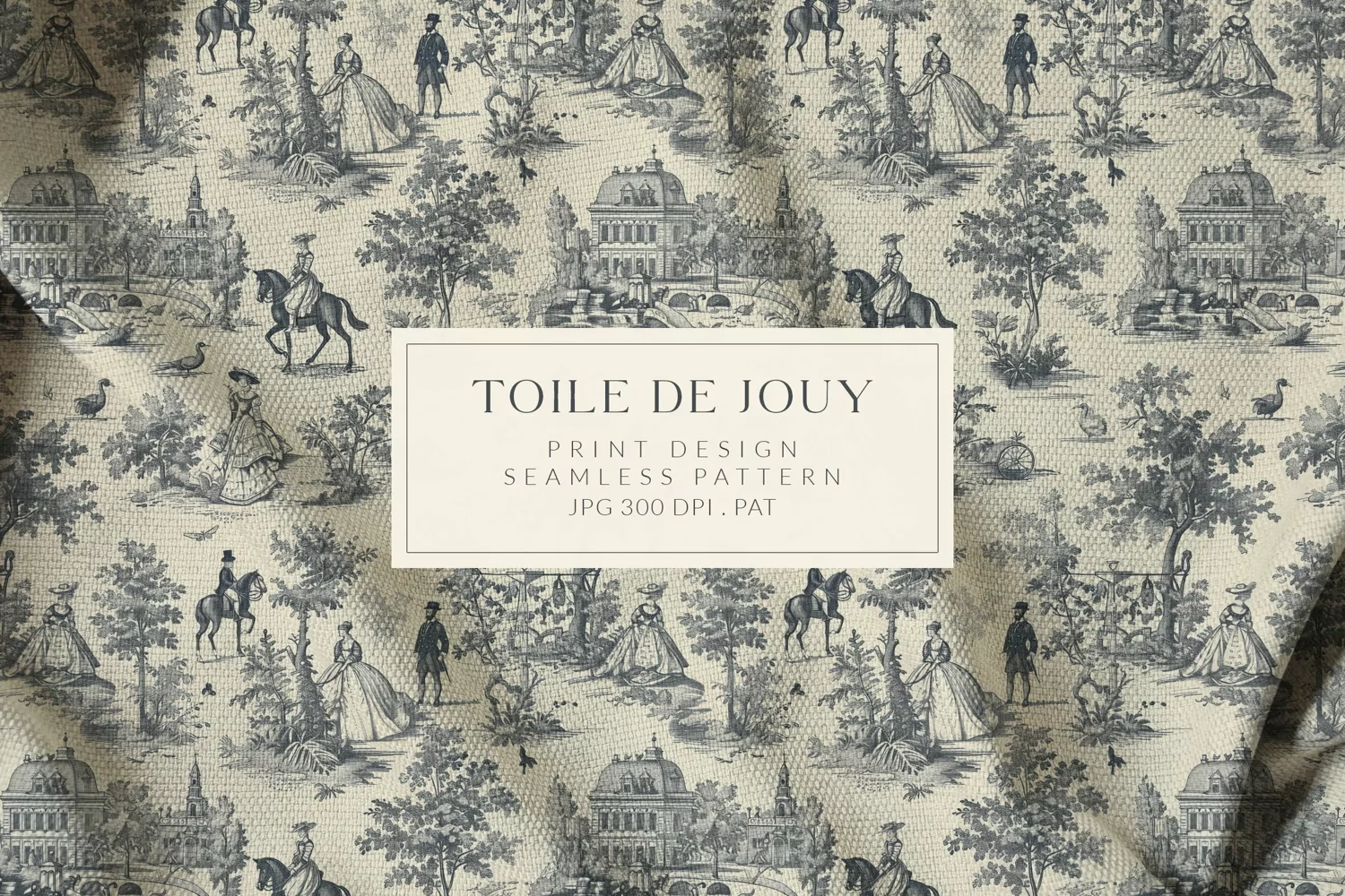 Toile de Jouy print design seamless pattern product image 1
