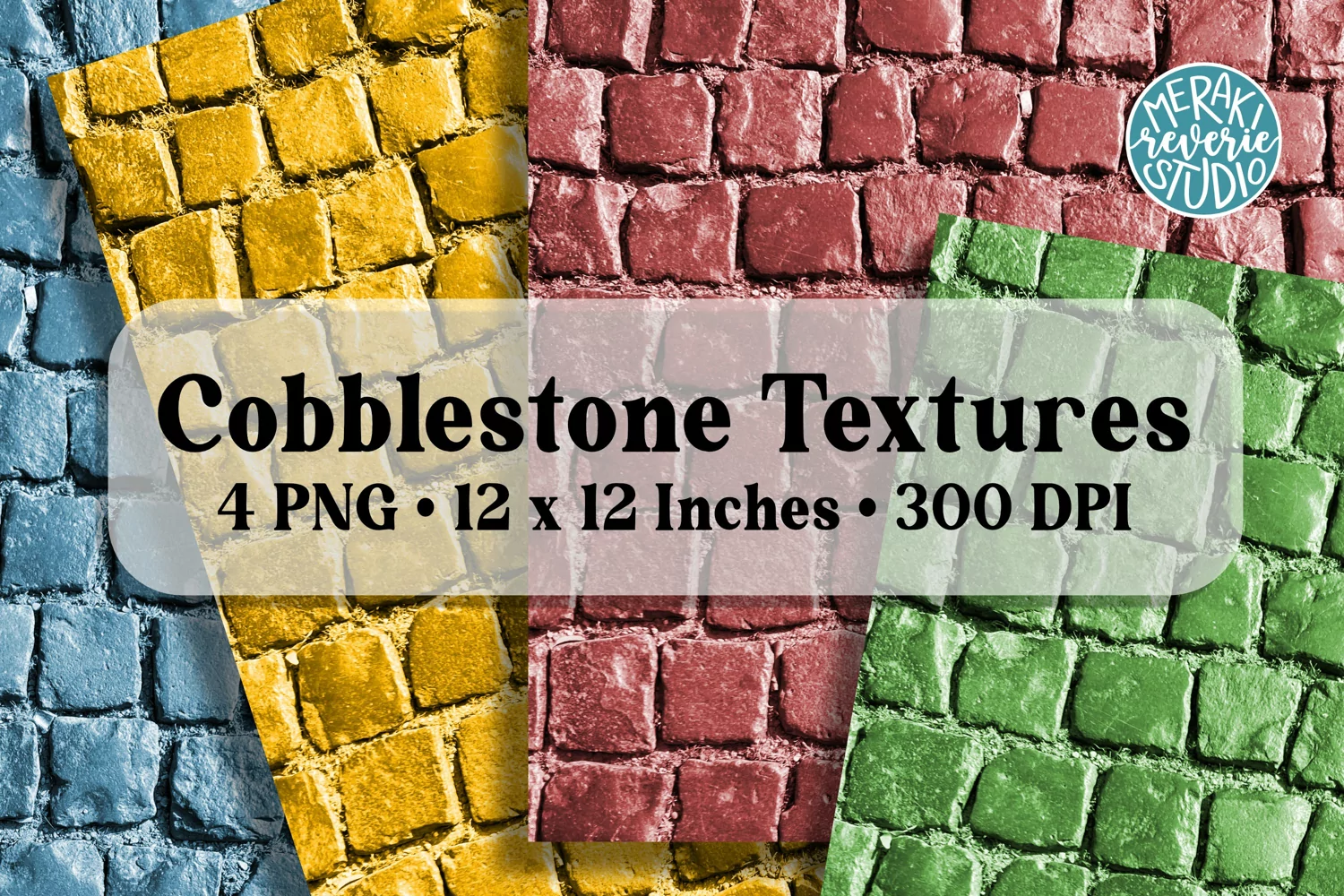 Colorful Cobblestone Textures | 4 PNG Backgrounds product image 1