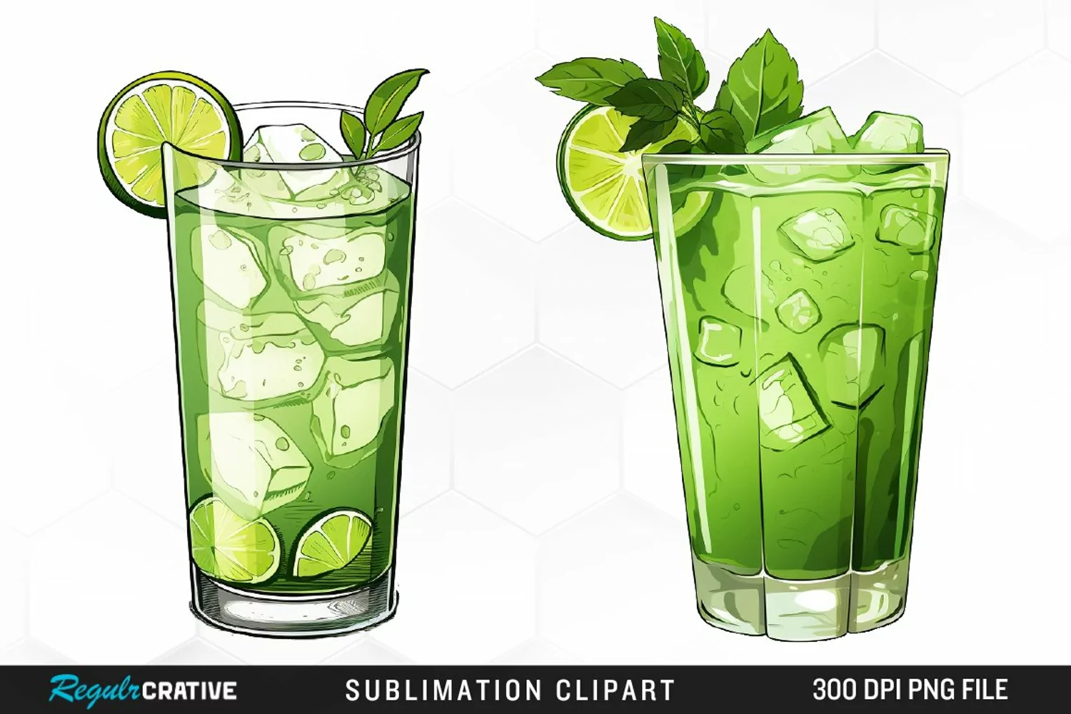 Watercolor Cocktails Design Clipart product image 1