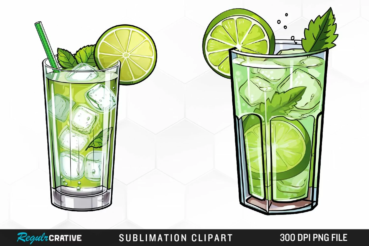 Watercolor Cocktails Design Clipart product image 1