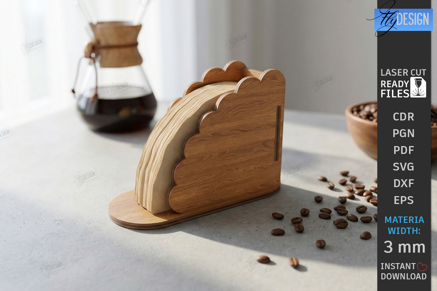 Coffee Filter Holder Laser Cut | Kitchen Decor | Desk Stand product image 1