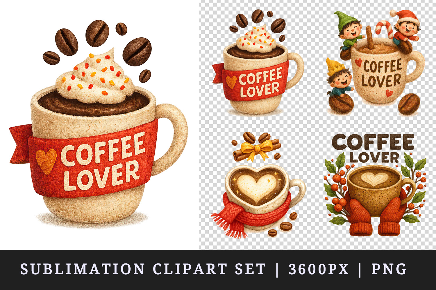 Coffee Lover clipart printable sublimation design png product image 1