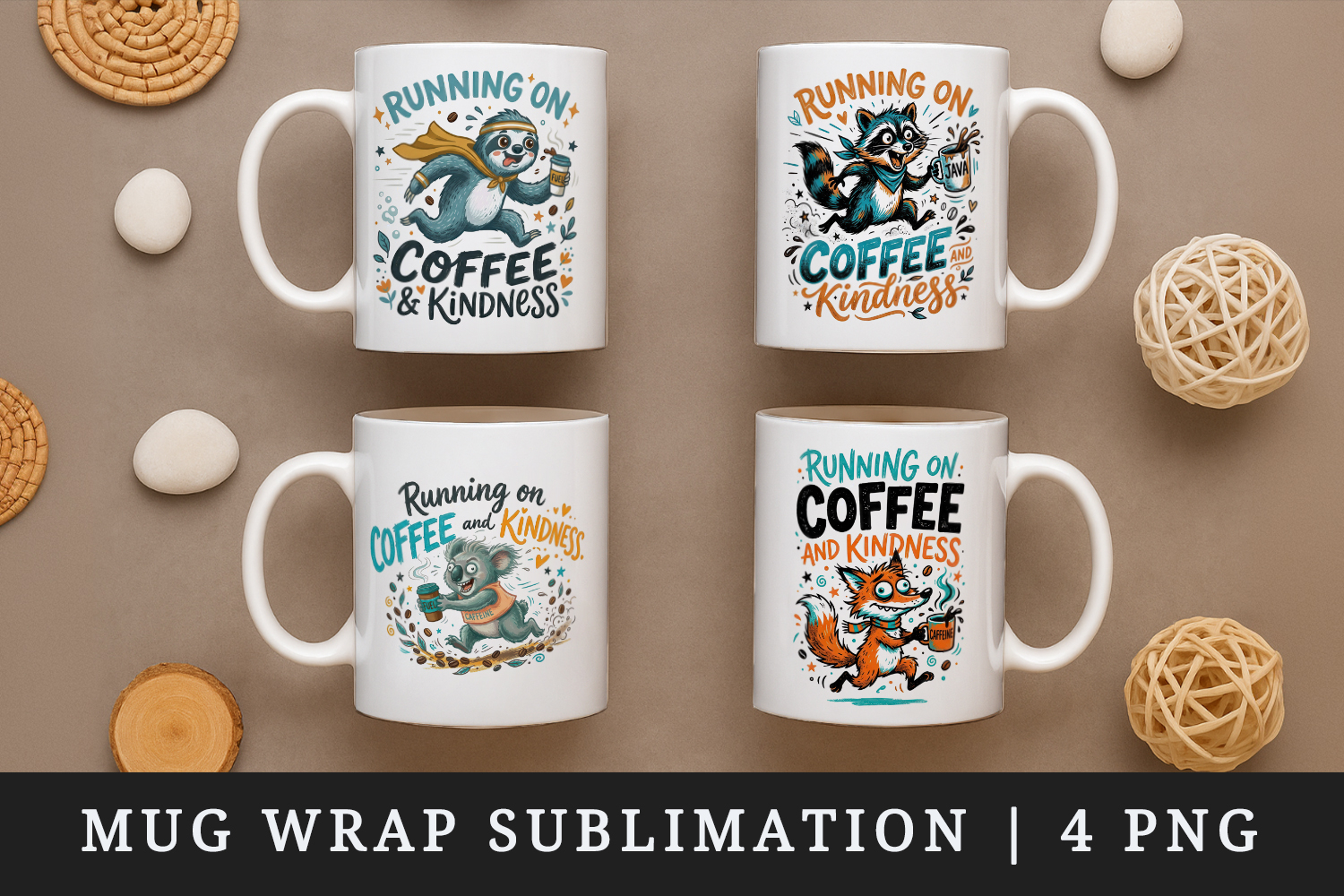 Coffee lover mug wrap printable sublimation design product image 1