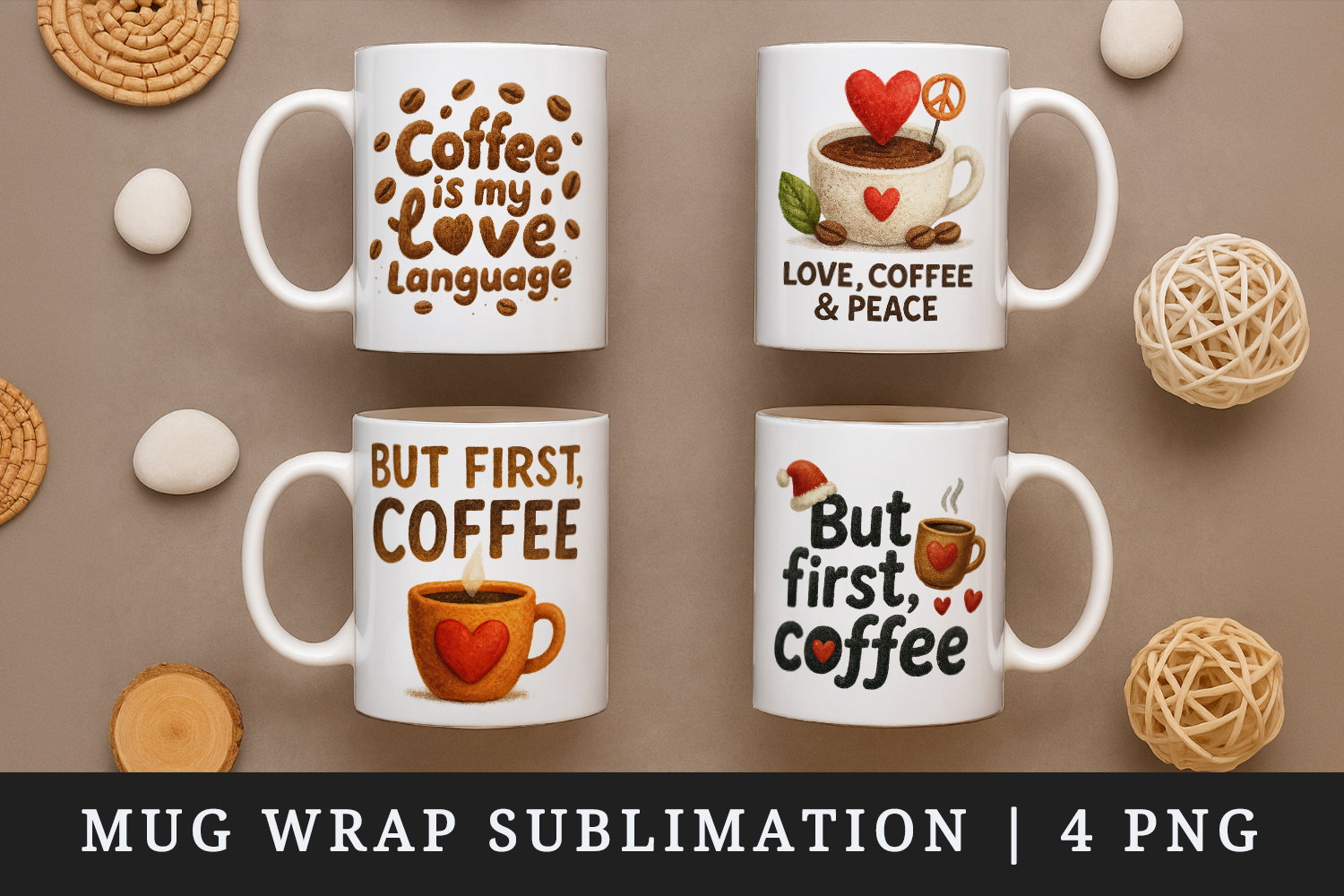 Coffee Lover mug wrap printable sublimation design product image 1