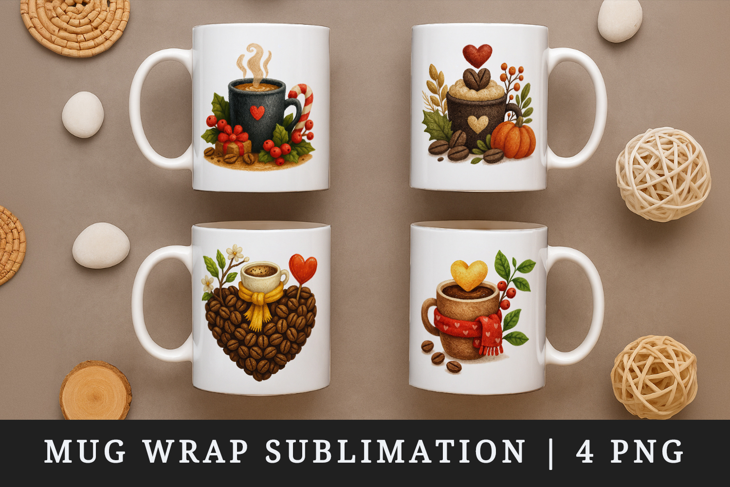 Coffee Lover mug wrap printable sublimation design product image 1