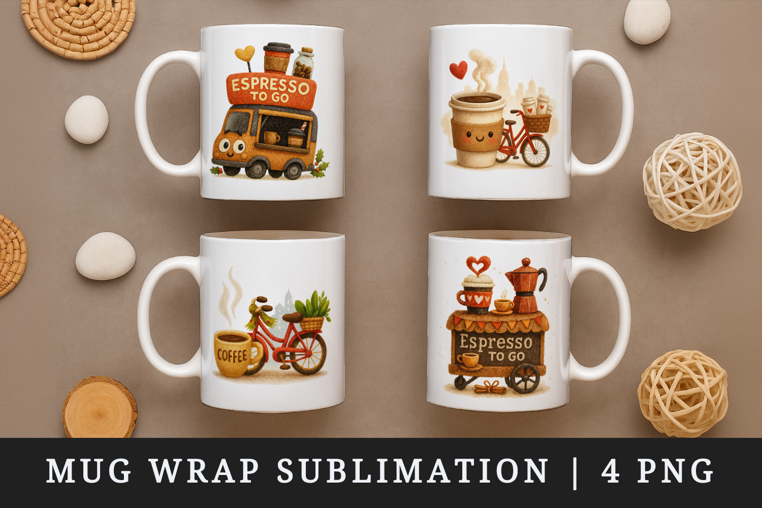 Coffee Lover mug wrap printable sublimation design product image 1