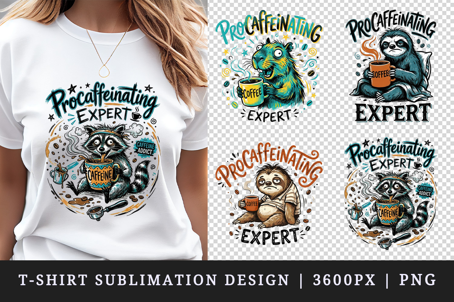Coffee lover t-shirt printable sublimation design png product image 1