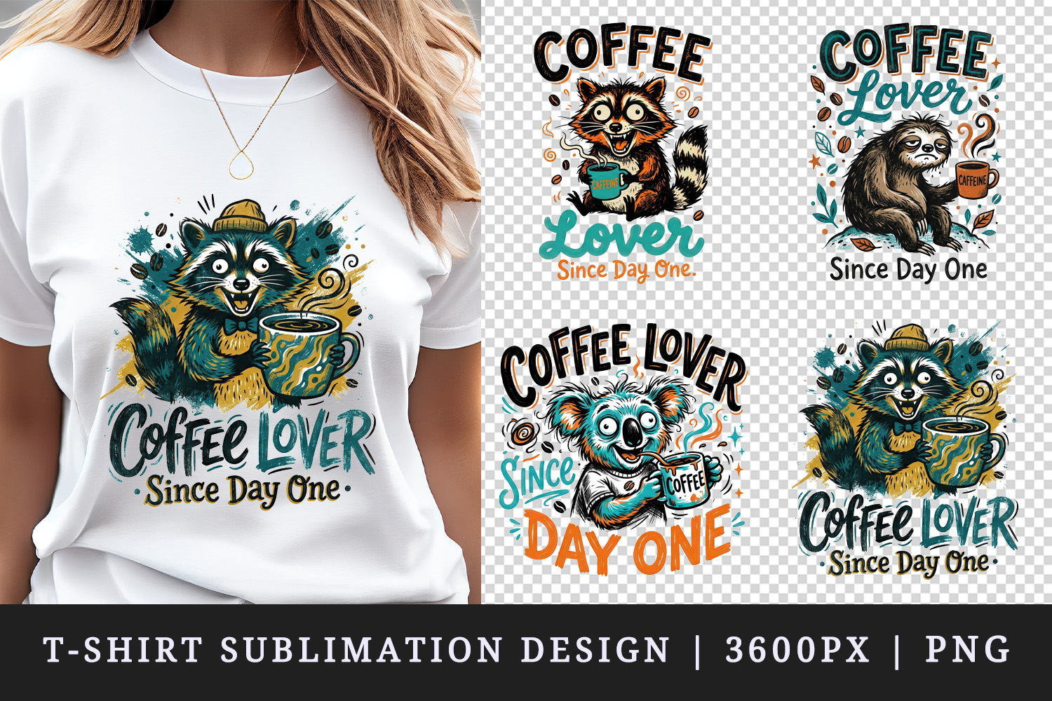 Coffee lover t-shirt printable sublimation design png product image 1