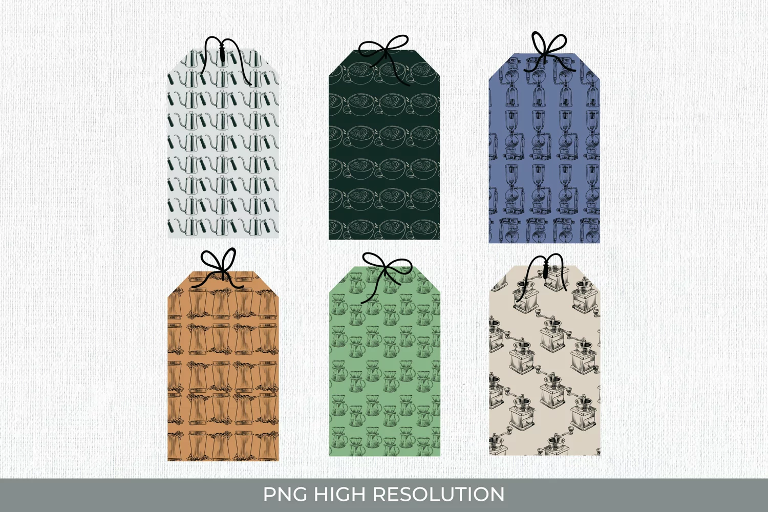 Coffee Patterned Shaped Tags product image 1