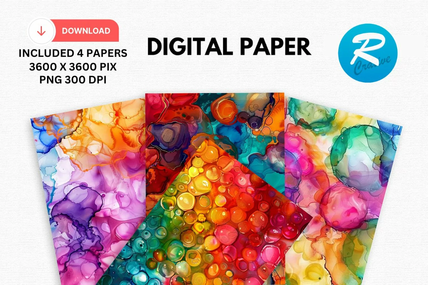 Bubbles Alcohol Ink Digital Paper, Alcohol Ink Background product image 1