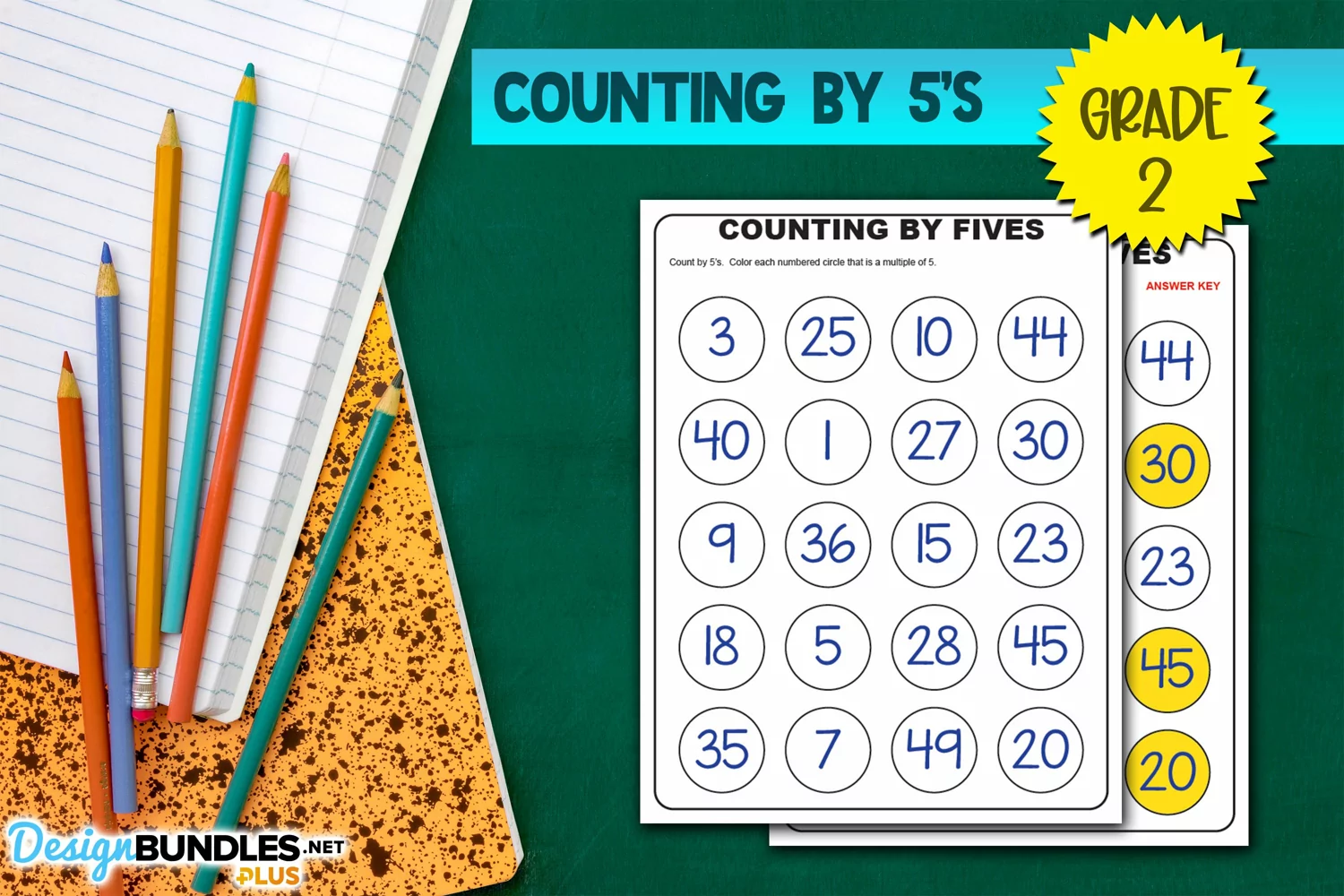 Counting & Coloring by 5's Educational Worksheet product image 1