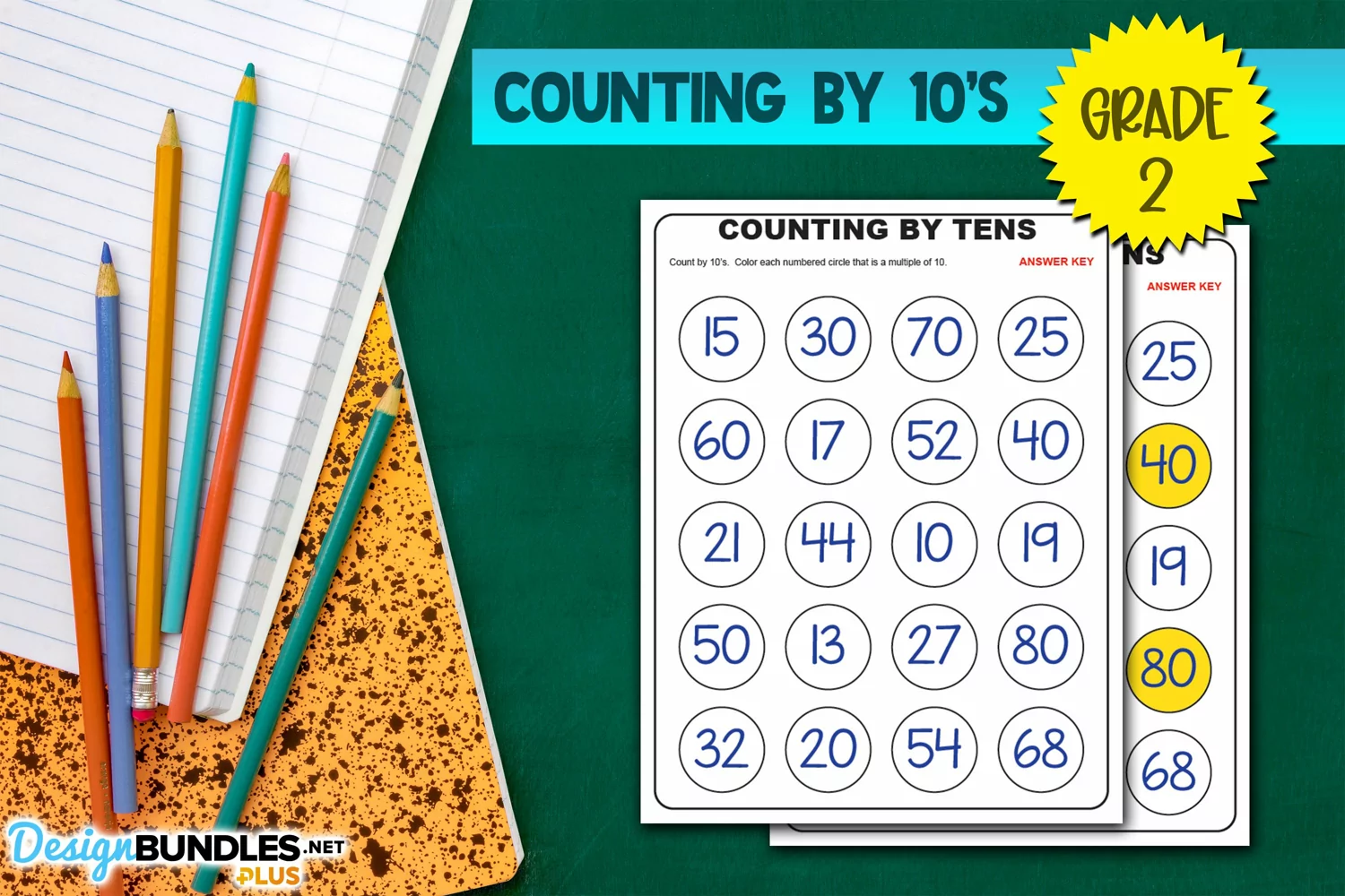Counting & Coloring by 10's Educational Worksheet product image 1