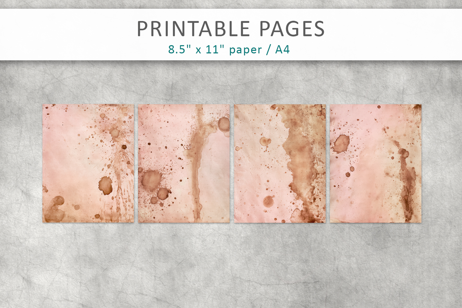 Vintage Coffee Stained Junk Journal Pages product image 1