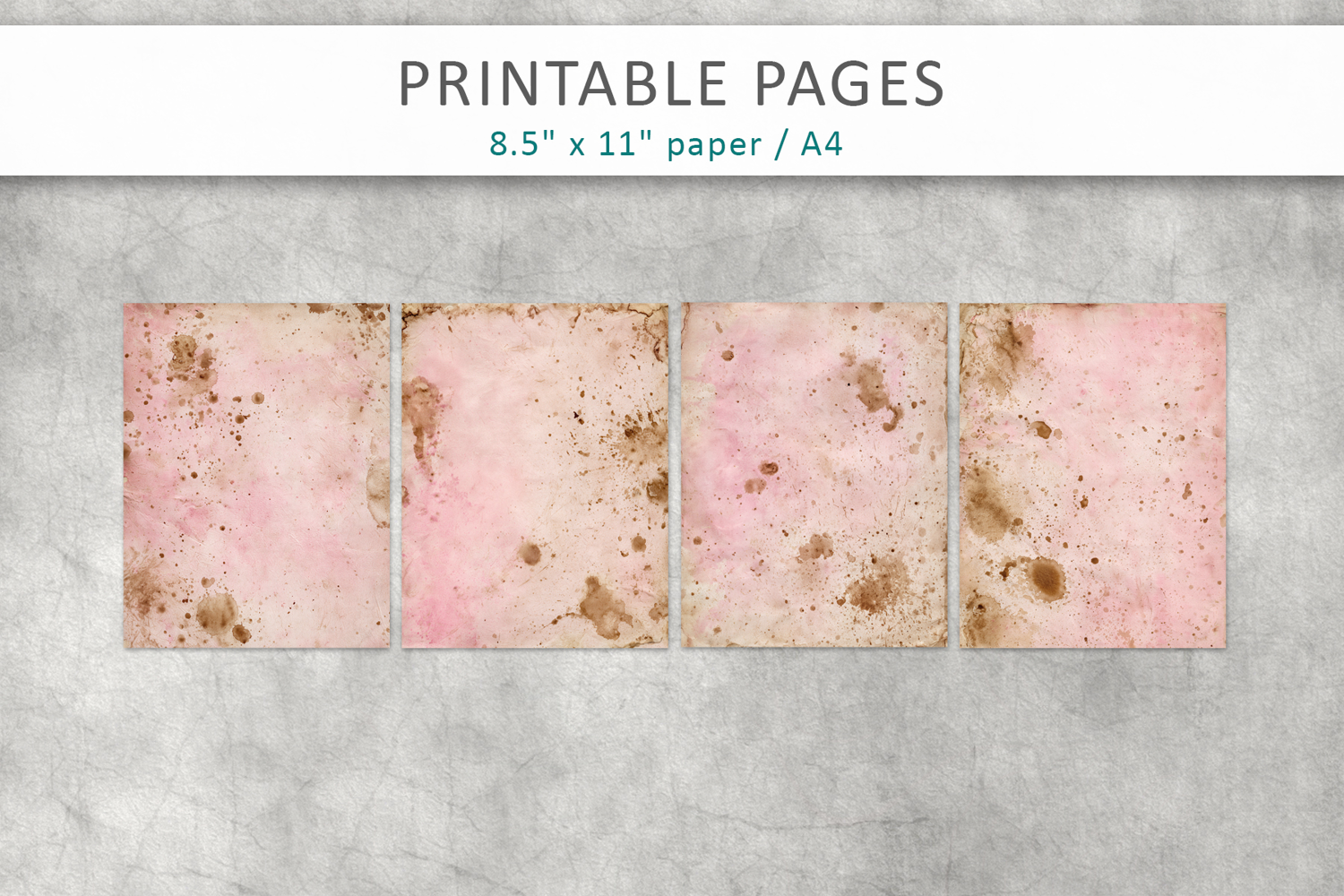Vintage Coffee Stained Junk Journal, vintage digital paper product image 1